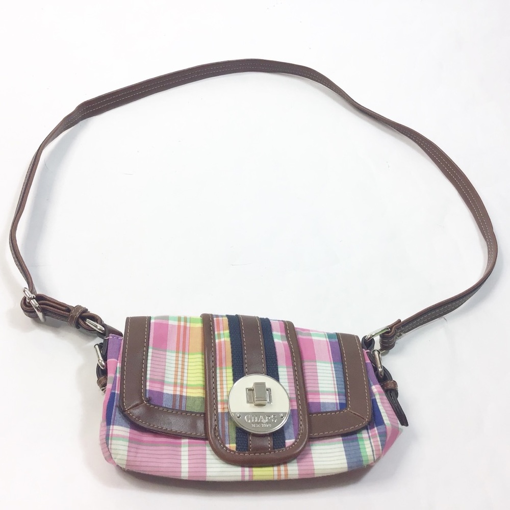 Y2K style bag Chaps Cross Body Small Handbag‎ pink blue school girl preppy plaid